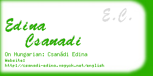 edina csanadi business card